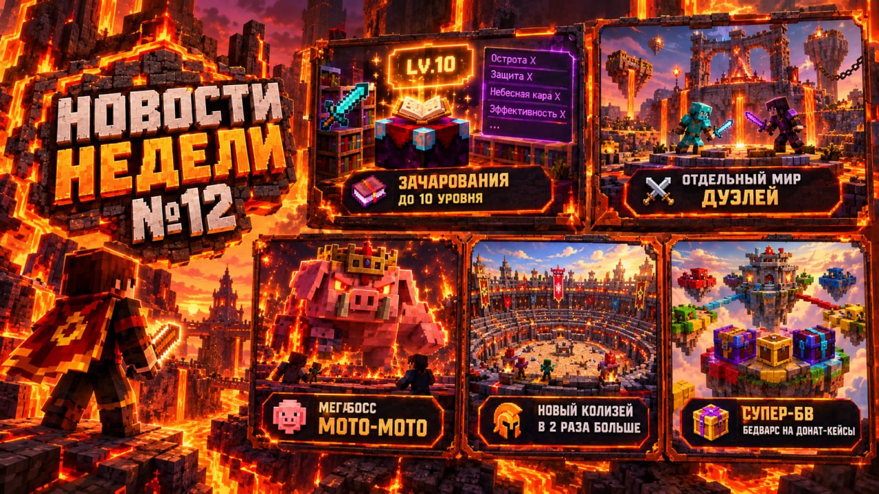 Иллюстрация к новости сервера Minecraft BRmine - Сражения в Колизее, Мини-игры, Выживание